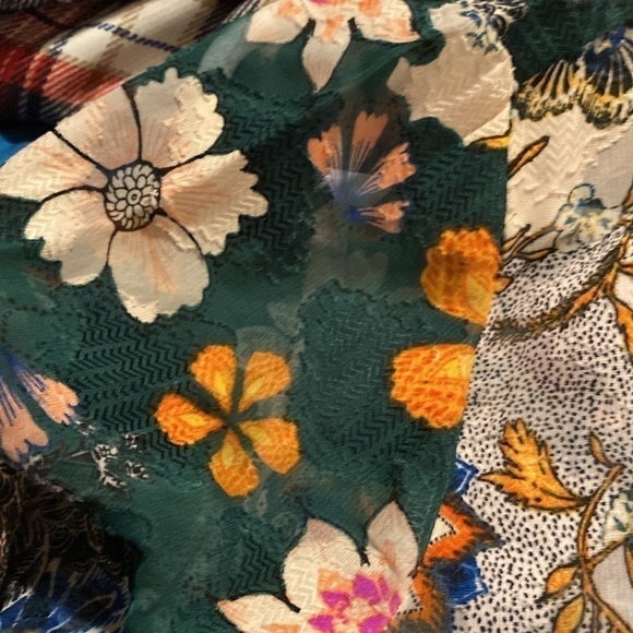 Rachel Rachel Roy stunning sheer long sleeve slip over head floral shirt … - Picture 13 of 15